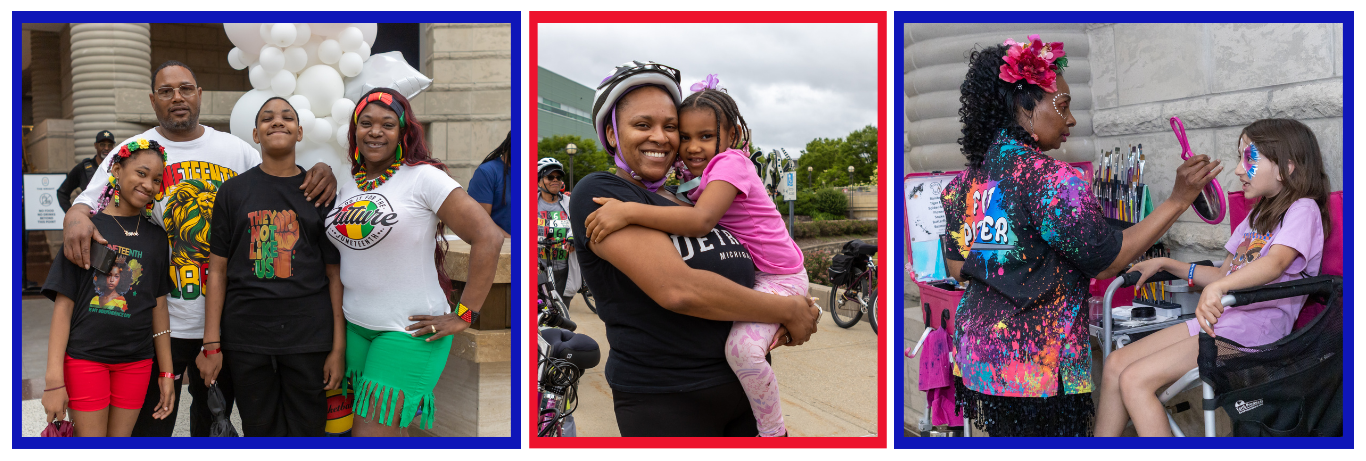 Photos of families enjoying juneteenth