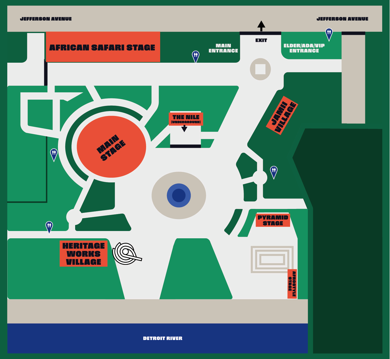 Map of African World Festival 2026