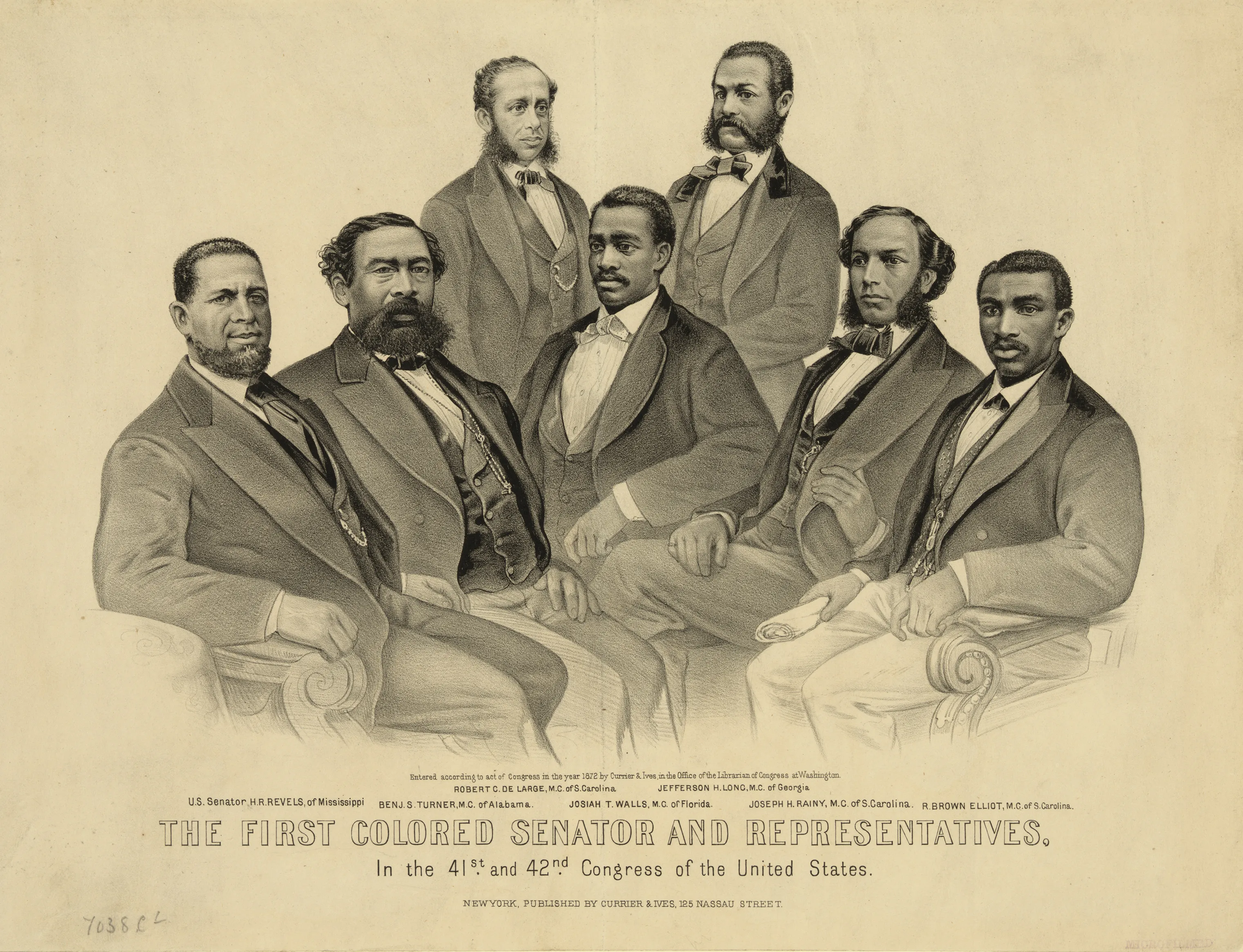 illustration of the first African American Senator and Congressmen