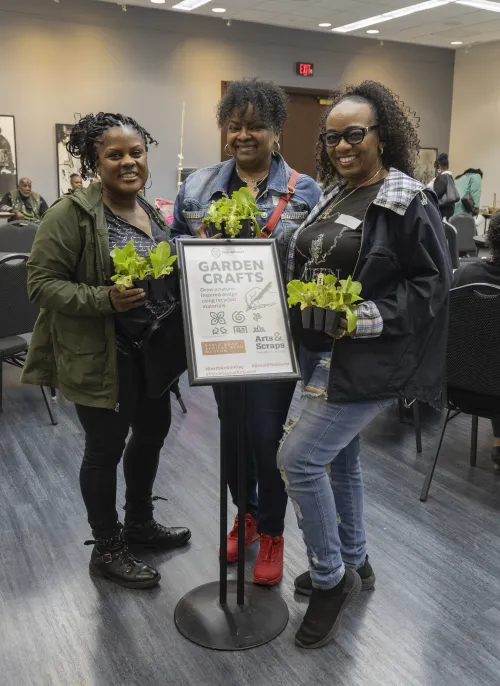 Group of women swapping plants