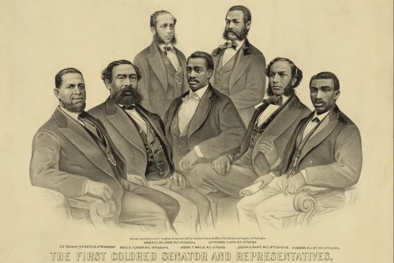 illustration of the first African American Senator and Congressmen